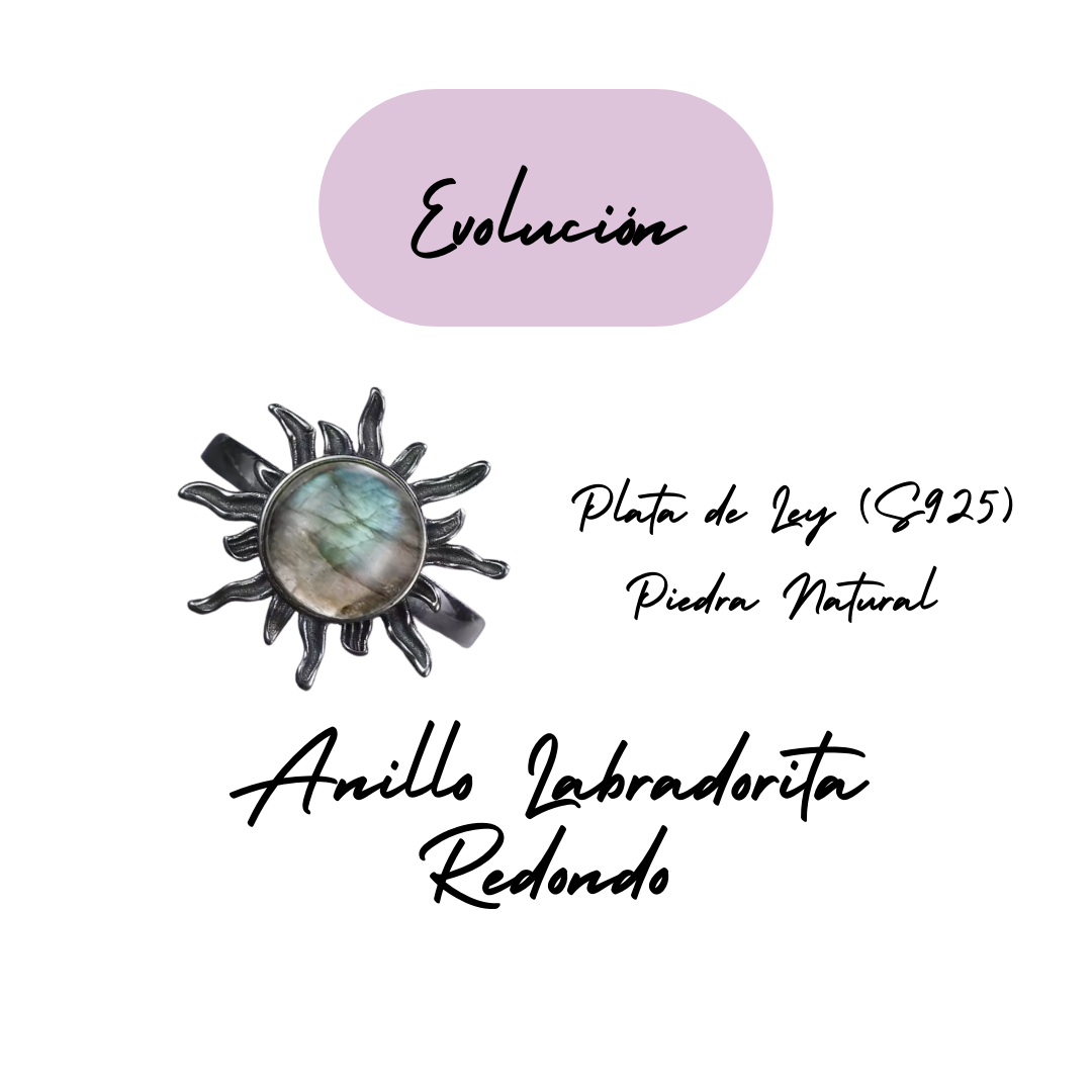 Anillo Labradorita Redondo - Evolución - Plata de Ley