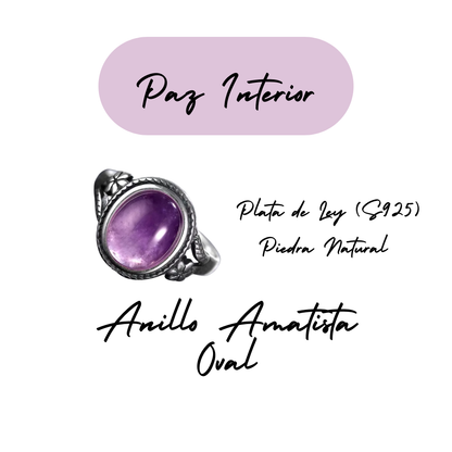 Anillo Amatista Oval - Paz Interior - Plata de Ley