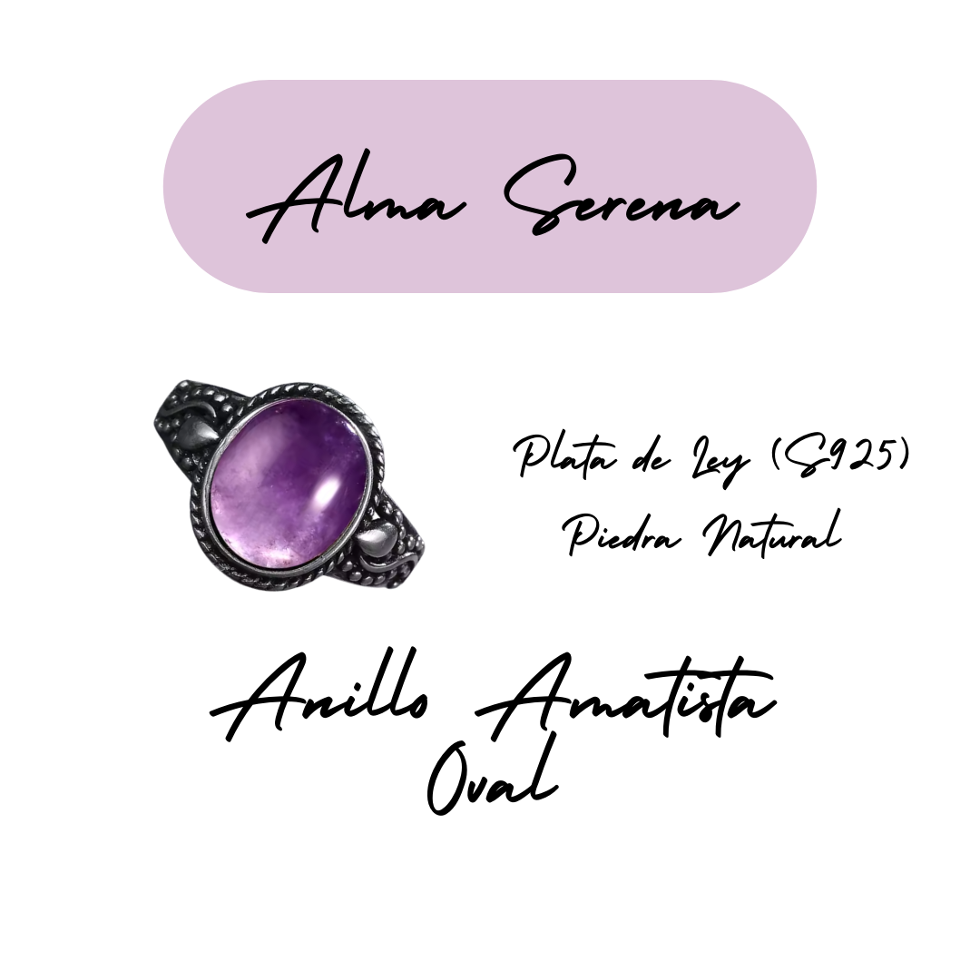 Anillo Amatista Oval - Alma Serena - Plata de Ley