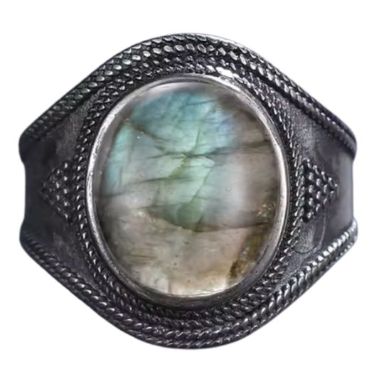 Anillo Labradorita Oval - Cambio de Vida - Plata de Ley