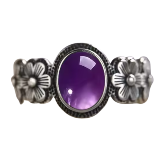 Anillo Amatista Oval - Fuerza Interior - Plata de Ley
