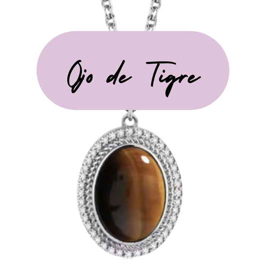 Colgante de Plata - Piedra Natural Ojo de Tigre