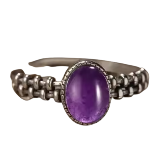 Anillo Amatista Oval - Relajación - Plata de Ley