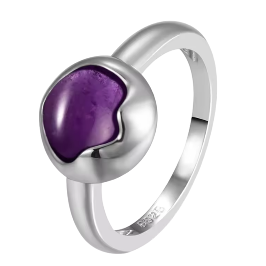 Anillo Amatista Redondo - Esperanza - Plata de Ley