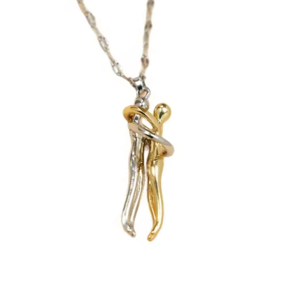 Colgante de Acero Inoxidable con Abrazo de Amor