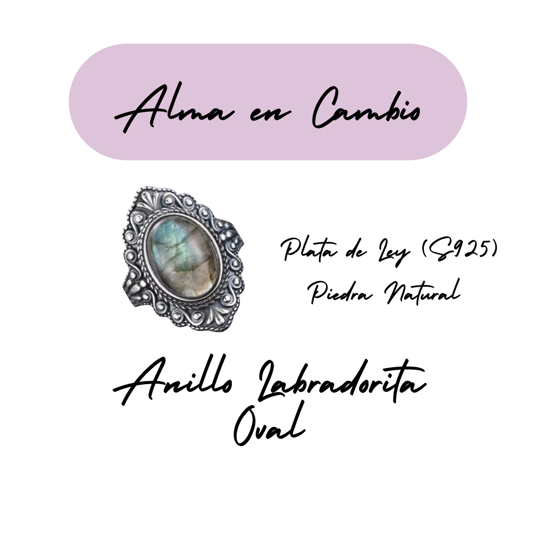 Anillo Labradorita Oval - Alma en Cambio - Plata de Ley