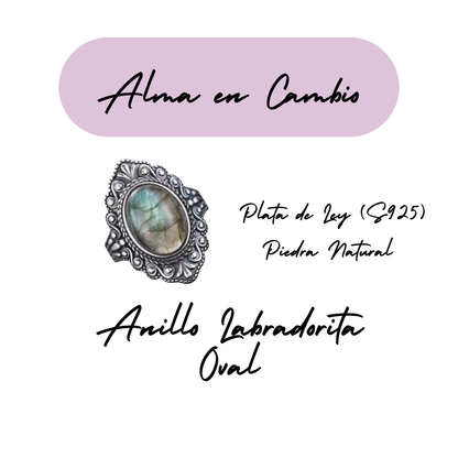 Anillo Labradorita Oval - Alma en Cambio - Plata de Ley