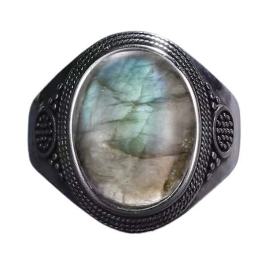 Anillo Labradorita Oval - Renovación Mágica - Plata de Ley
