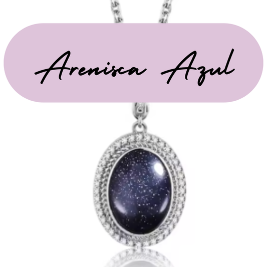 Colgante de Plata - Piedra Natural Arenisca Azul