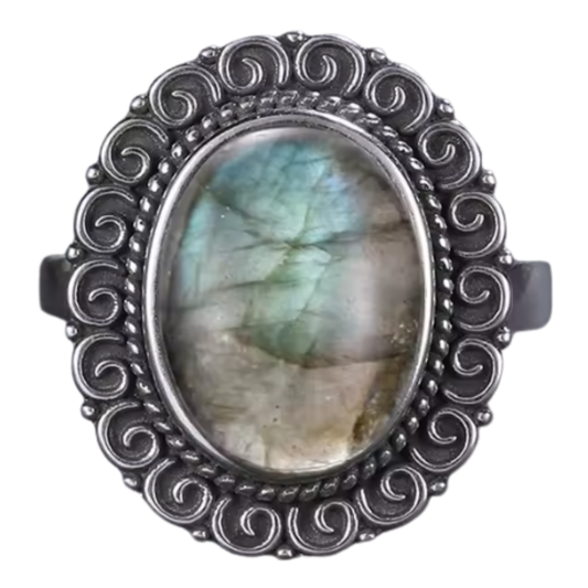 Anillo Labradorita Oval - Reinicio - Plata de Ley