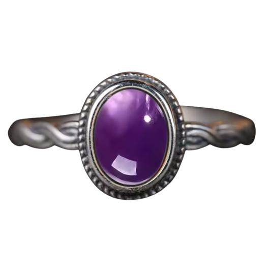 Anillo Amatista Oval - Energía Curativa - Plata de Ley
