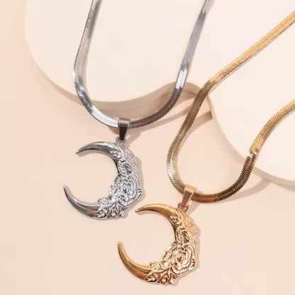 Colgante de Acero Inoxidable con Luna