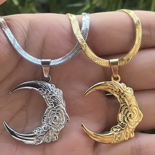 Colgante de Acero Inoxidable con Luna