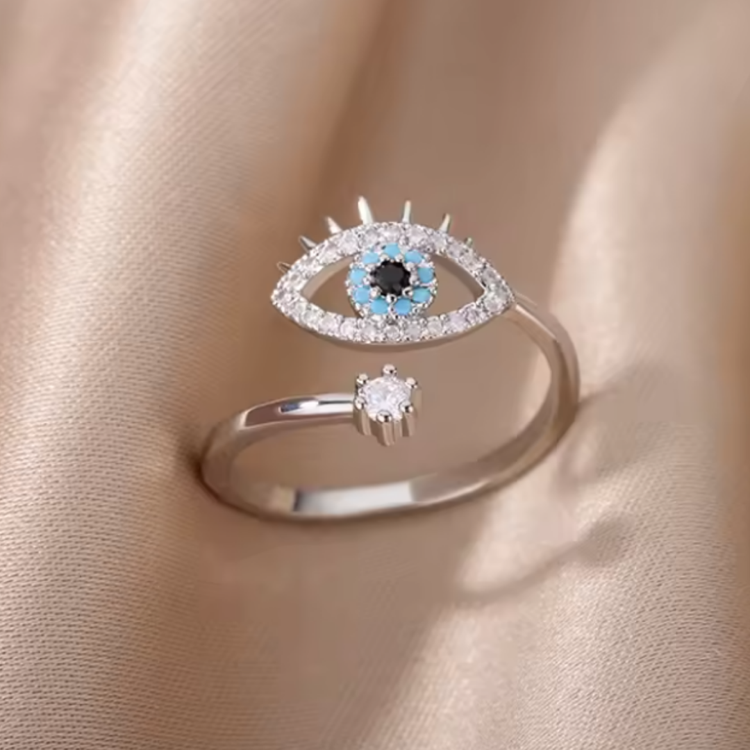 Anillo de Acero Inoxidable con Ojo Turco y Brillante