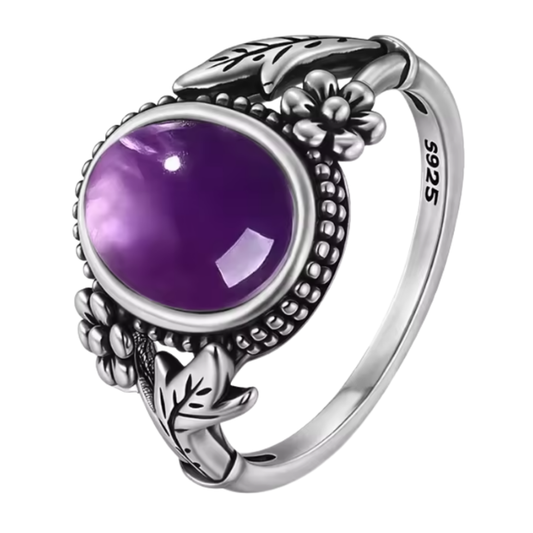 Anillo Amatista Oval - Aura Sanadora - Plata de Ley