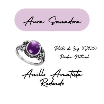 Anillo Amatista Oval - Aura Sanadora - Plata de Ley