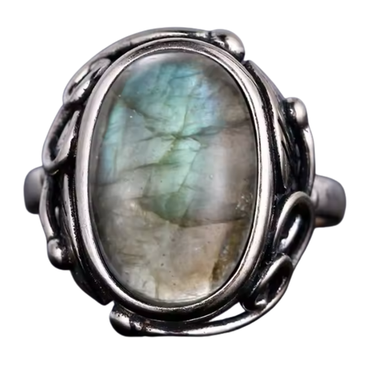 Anillo Labradorita Oval - Evolución Oval - Plata de Ley