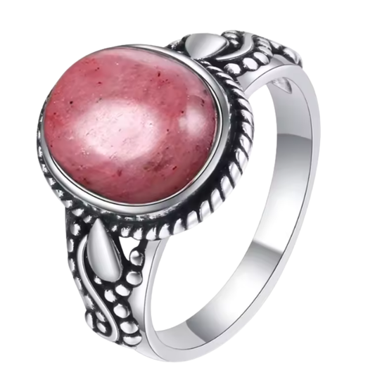 Anillo Rodonita Oval - Serenidad Rosa - Plata de Ley