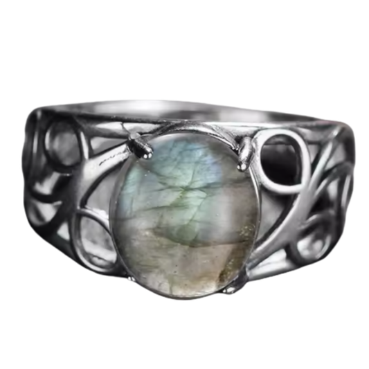 Anillo Labradorita Oval - Metamorfosis - Plata de Ley