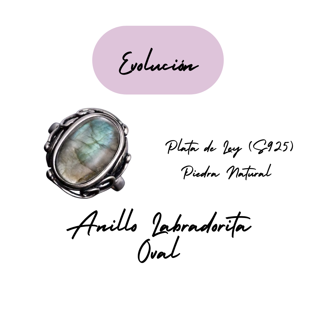 Anillo Labradorita Oval - Evolución Oval - Plata de Ley