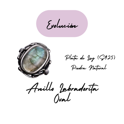 Anillo Labradorita Oval - Evolución Oval - Plata de Ley