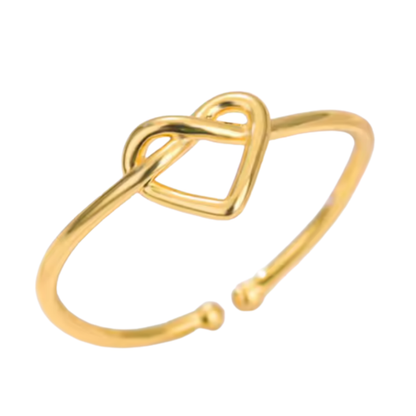 Anillo de Acero Inoxidable con Nudo de Corazón