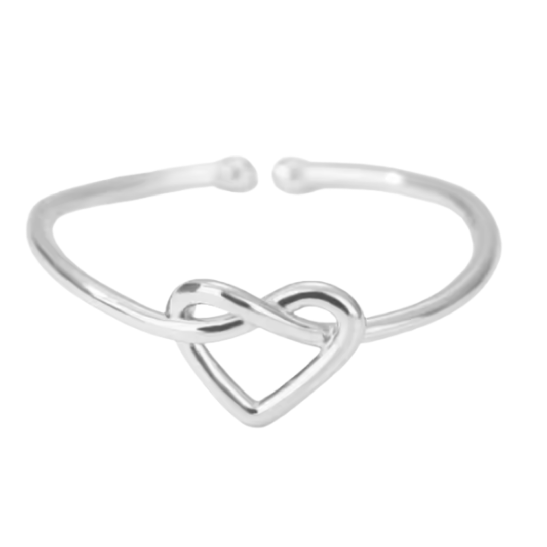 Anillo de Acero Inoxidable con Nudo de Corazón