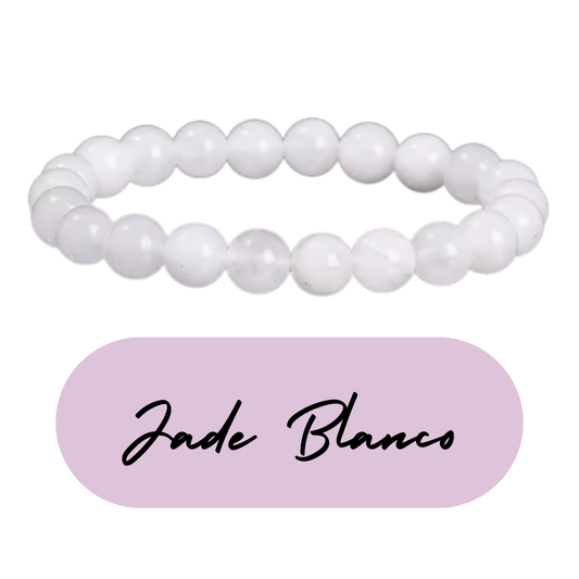 Pulsera de cuentas - Piedras Naturales Jade Blanco