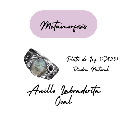 Anillo Labradorita Oval - Metamorfosis - Plata de Ley