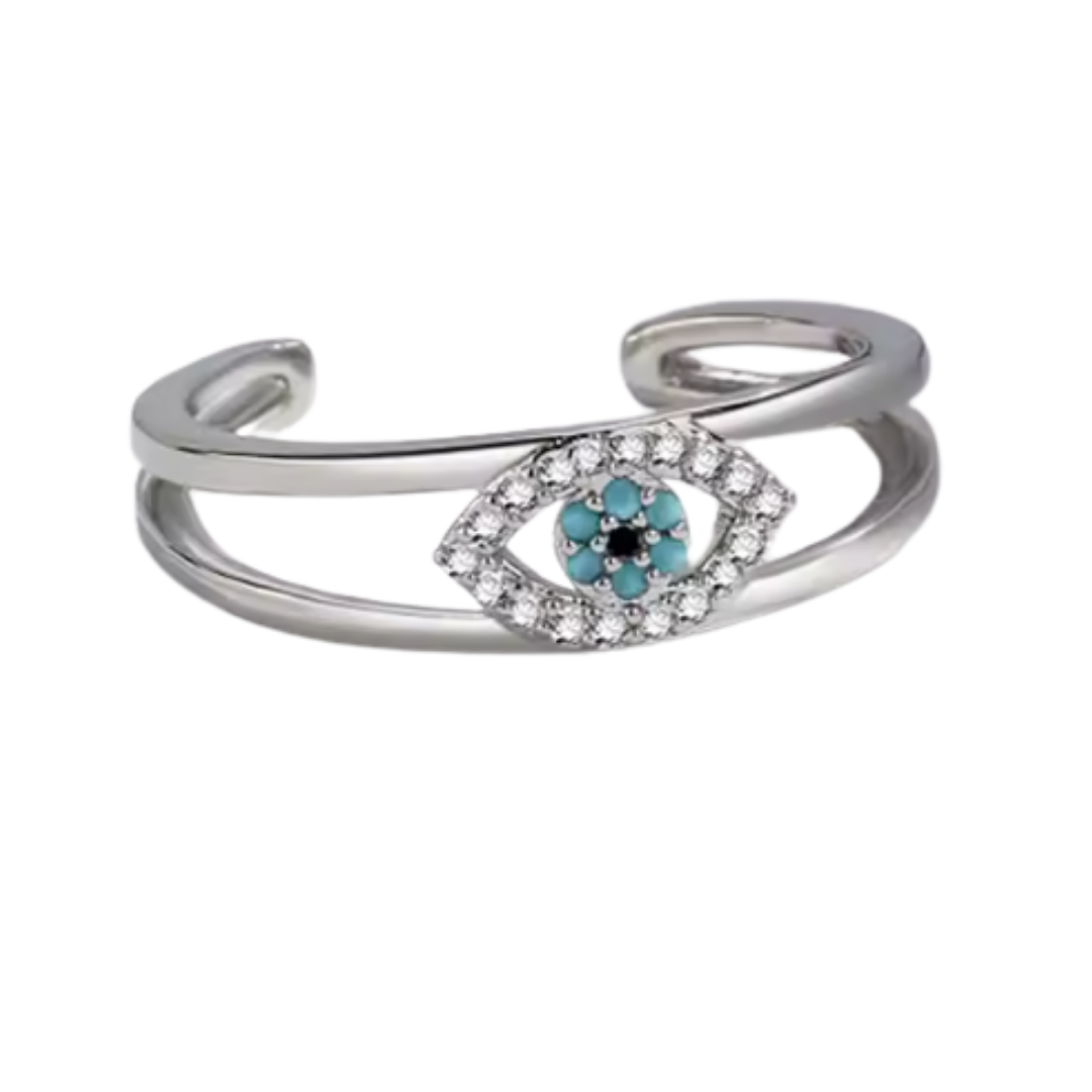 Anillo Doble de Acero Inoxidable con Ojo Turco