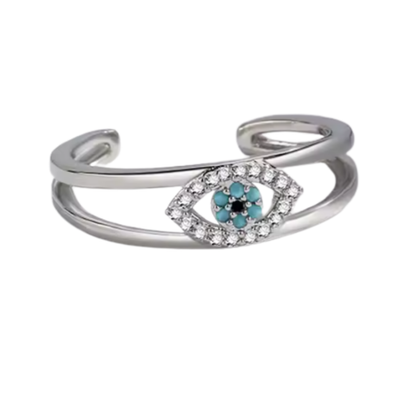 Anillo Doble de Acero Inoxidable con Ojo Turco