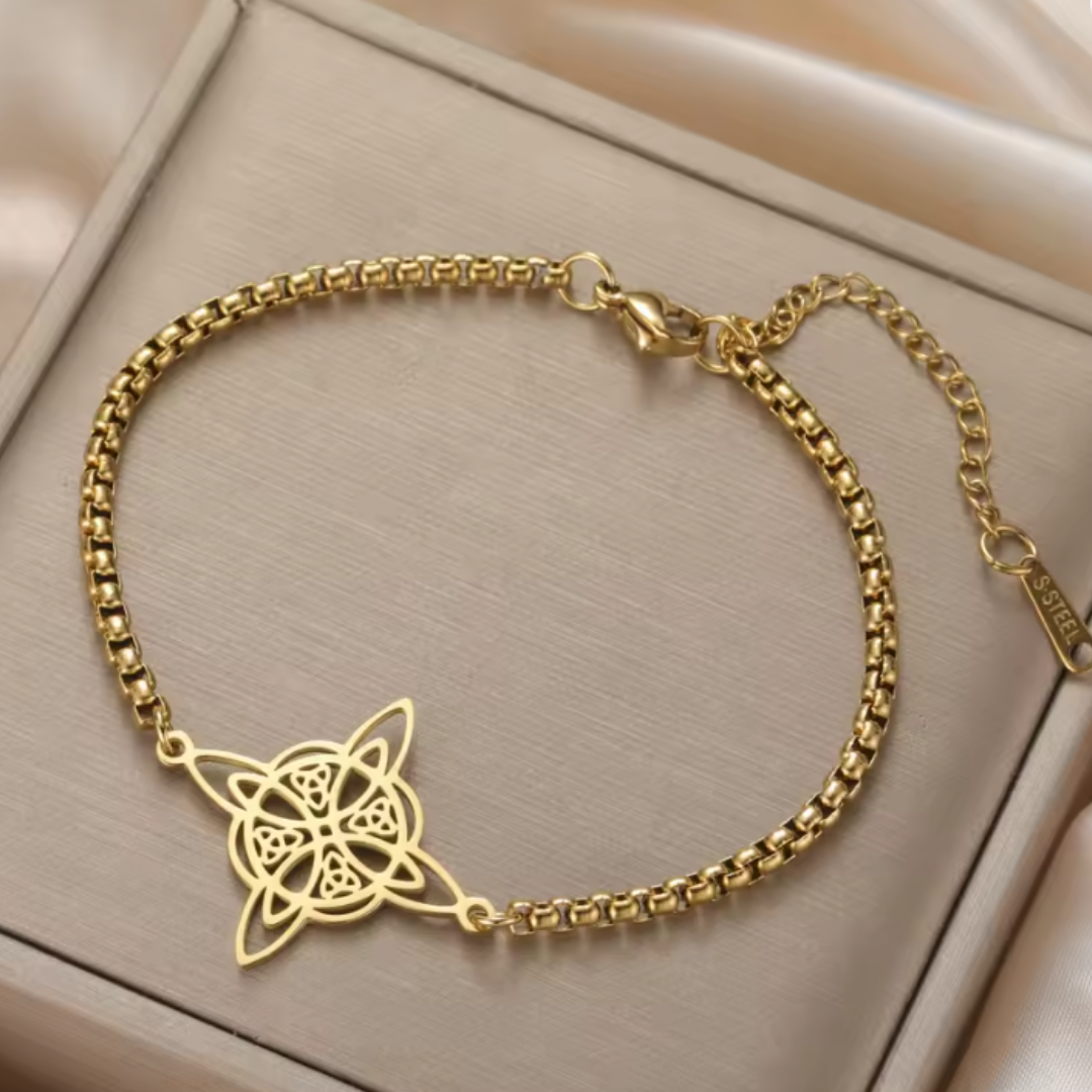 Pulsera de Acero Inoxidable con Nudo de Bruja