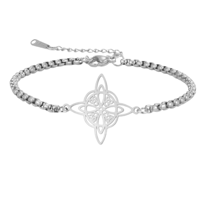 Pulsera de Acero Inoxidable con Nudo de Bruja