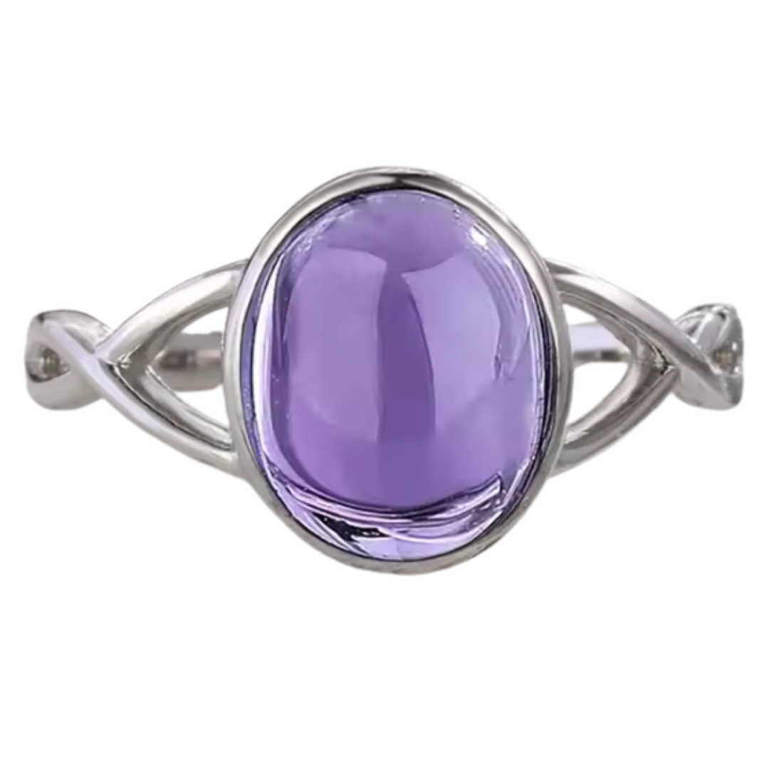 Anillo Amatista Oval - Sanación del Alma - Plata de Ley