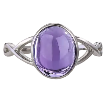 Anillo Amatista Oval - Sanación del Alma - Plata de Ley