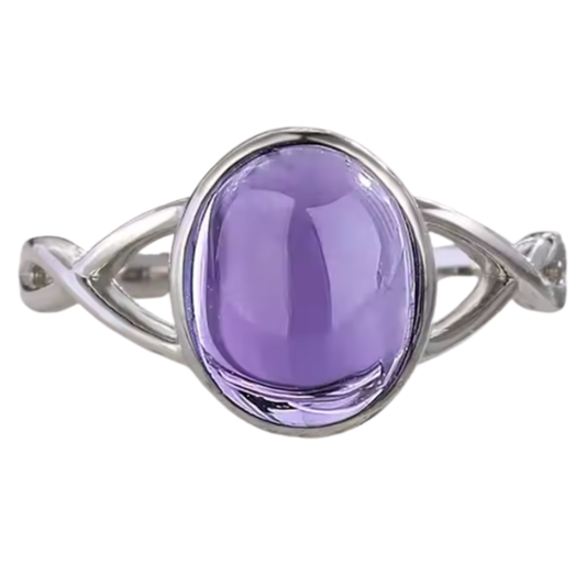 Anillo Amatista Oval - Sanación del Alma - Plata de Ley
