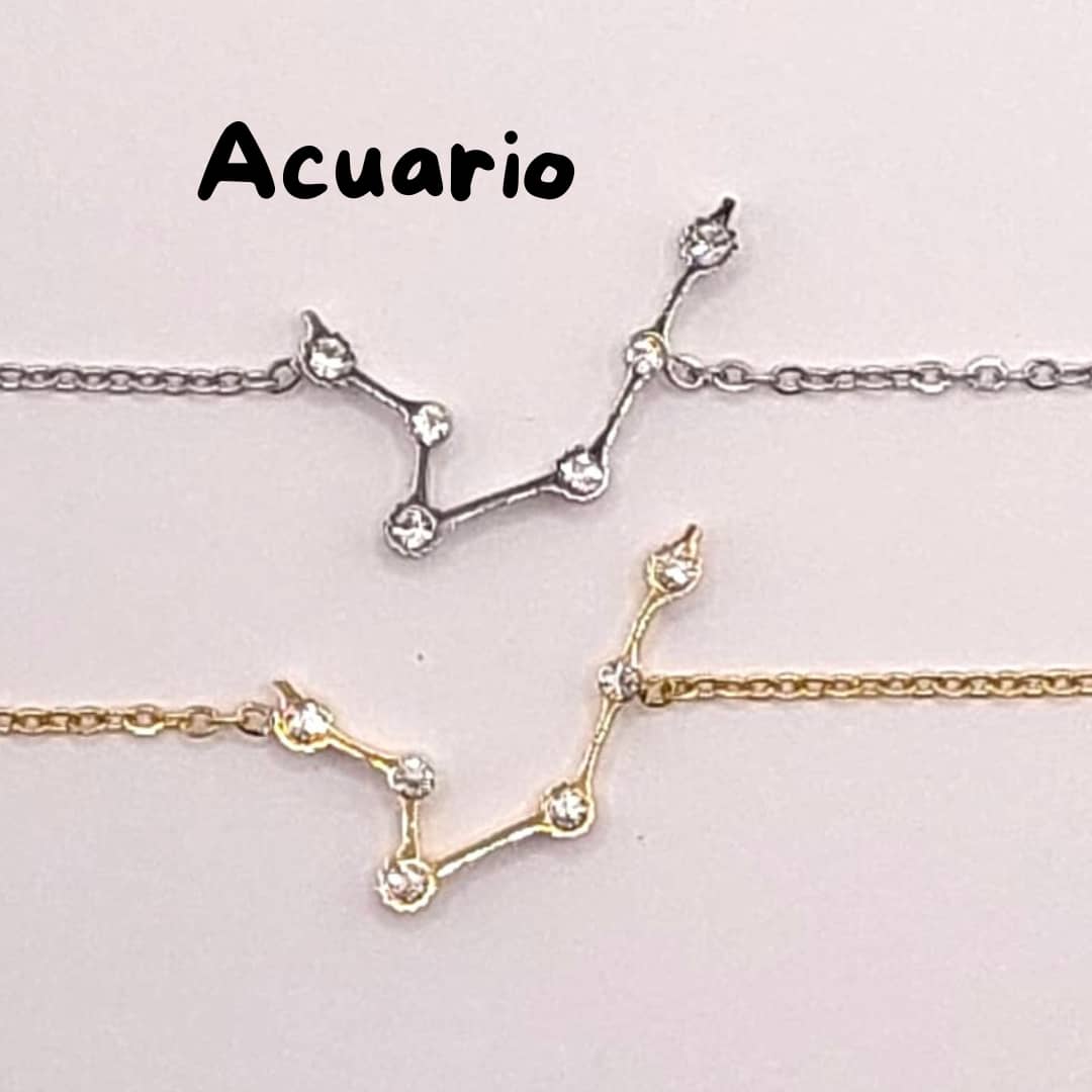 Collar Zodiaco - Constelación Dorado y Plateado - ACUARIO