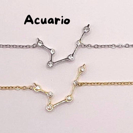 Collar Zodiaco - Constelación Dorado y Plateado - ACUARIO