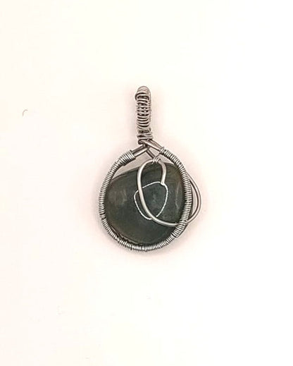 Colgante Único y Artesanal Plano - Ágata Musgosa