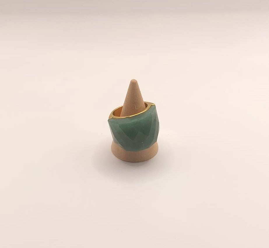 Anillo de acero inoxidable - Aventurina