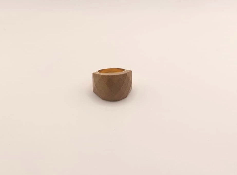 Anillo de acero inoxidable - Cuarzo Hematoide