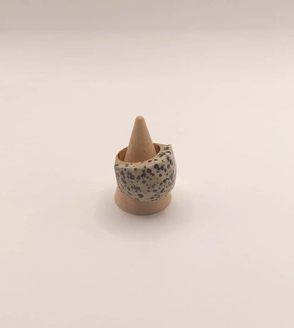 Anillo de acero inoxidable - Jaspe Dálmata