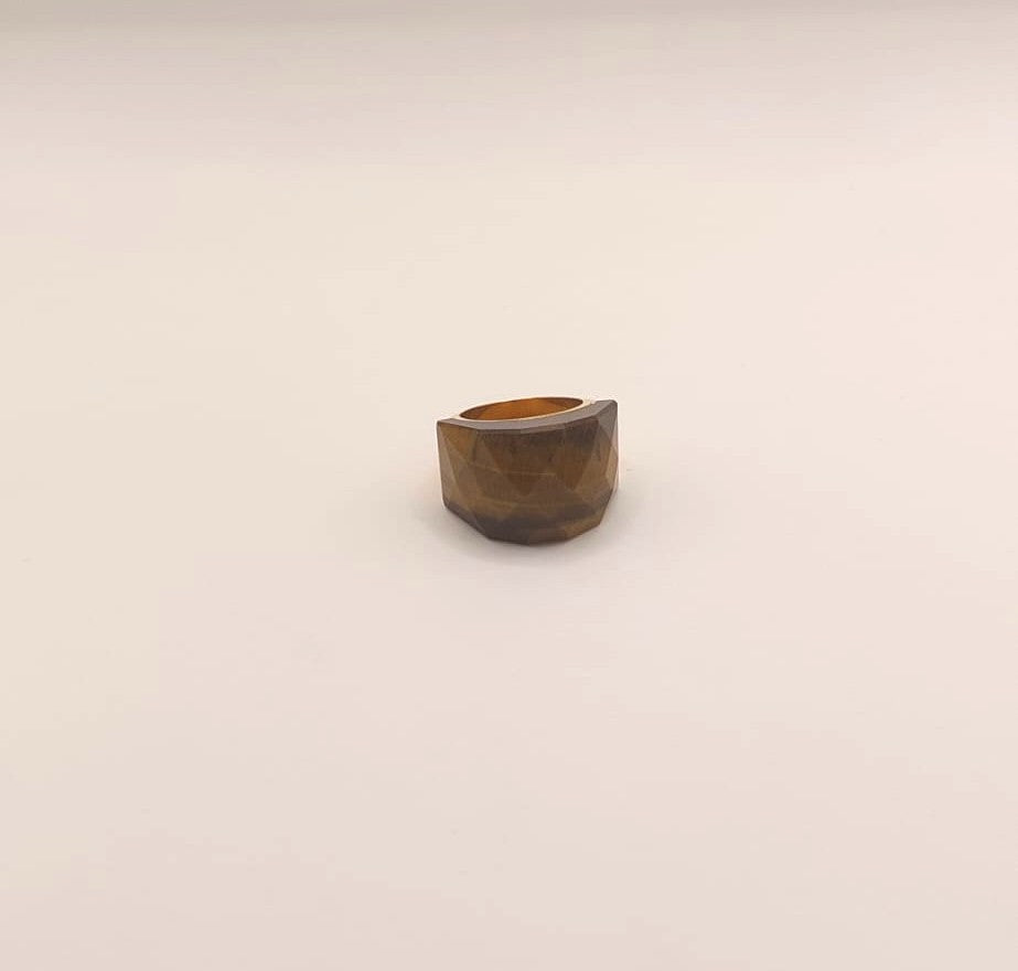 Anillo de acero inoxidable - Ojo de Tigre