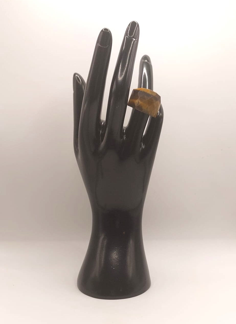 Anillo de acero inoxidable - Ojo de Tigre