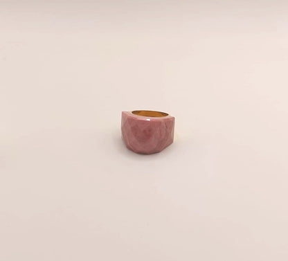 Anillo de acero inoxidable - Rodonita