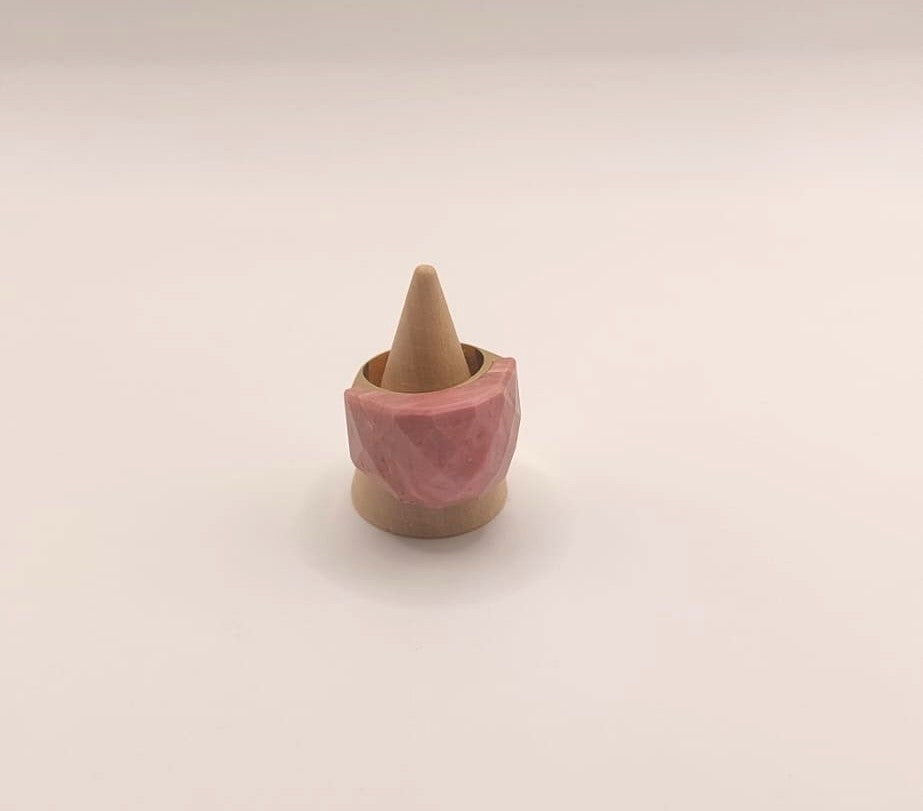 Anillo de acero inoxidable - Rodonita