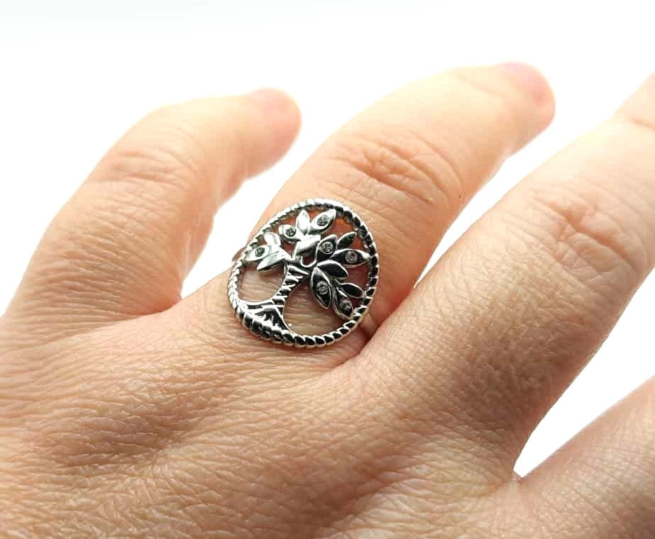 Anillo Árbol de la Vida - Plateado con Brillantes