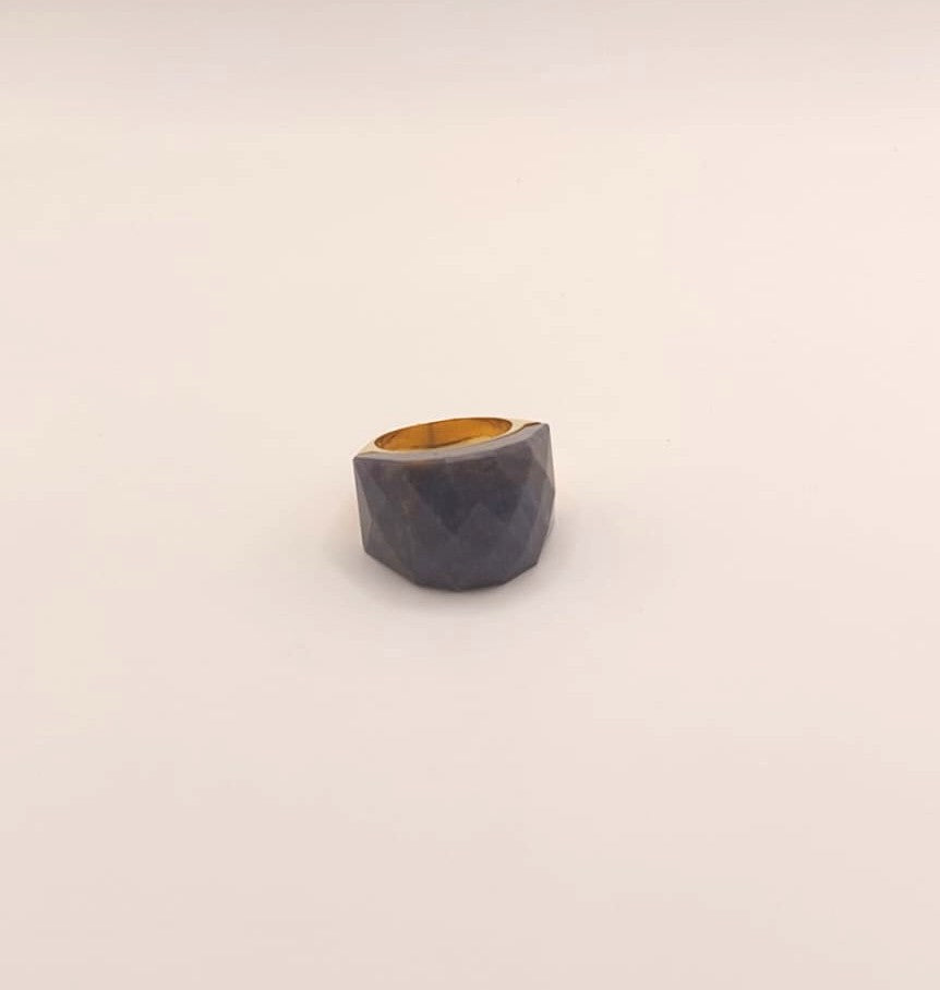 Anillo de acero inoxidable - Sodalita