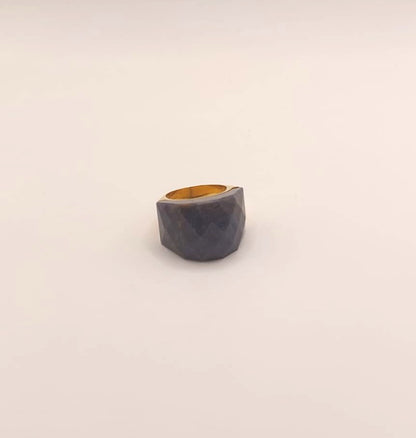 Anillo de acero inoxidable - Sodalita