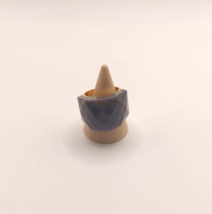 Anillo de acero inoxidable - Sodalita